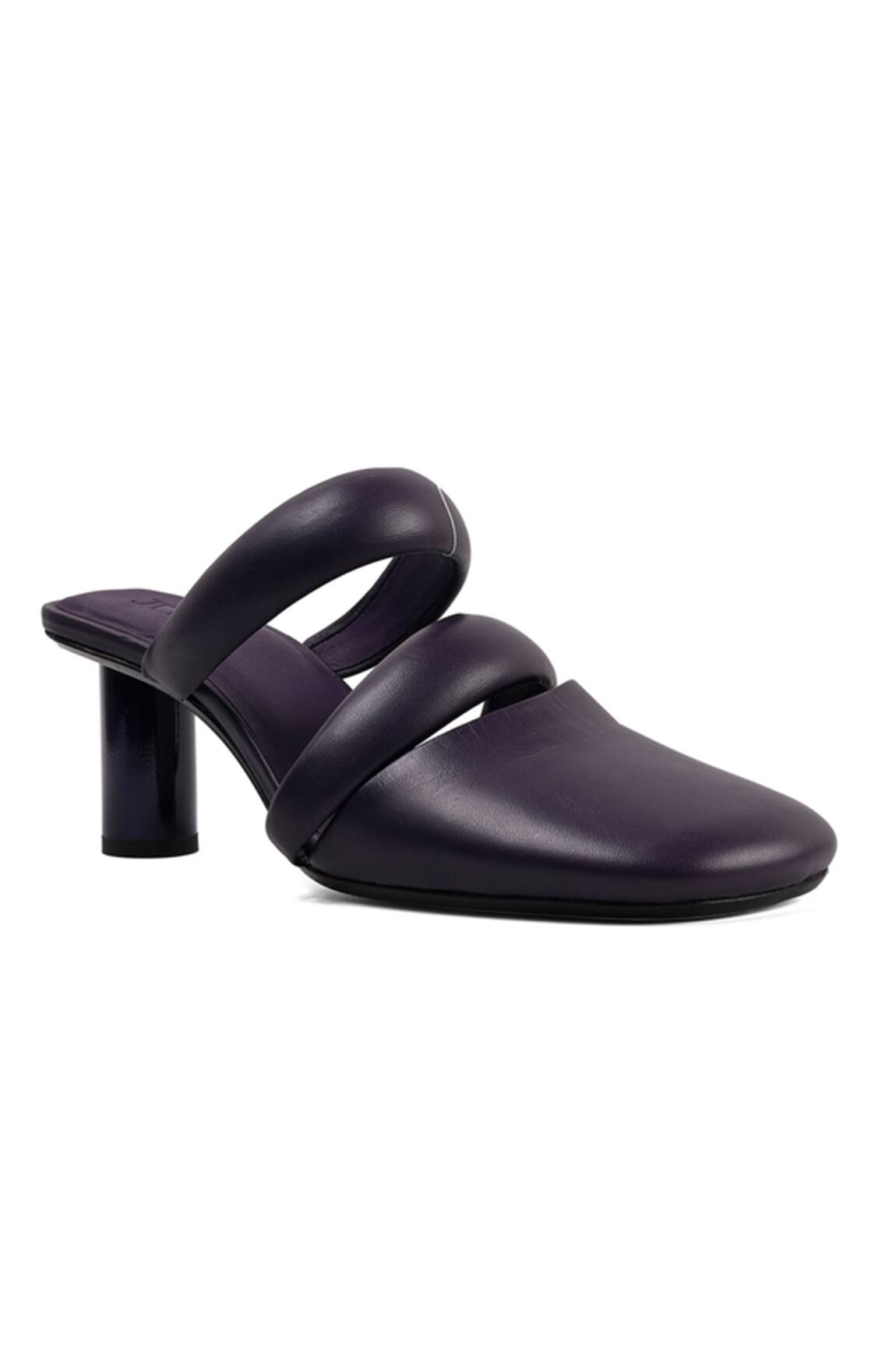 JVAM Purple Tubular Strapped Heels 
