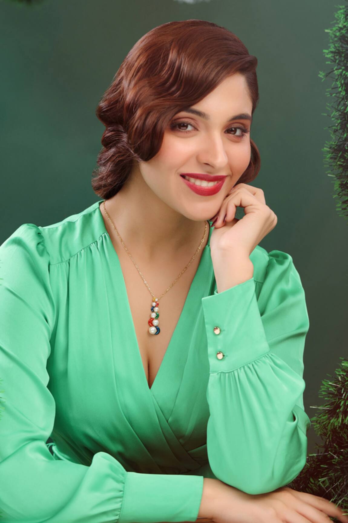 Kicky & Perky Colorful Moissanite Polki Pendant Necklace