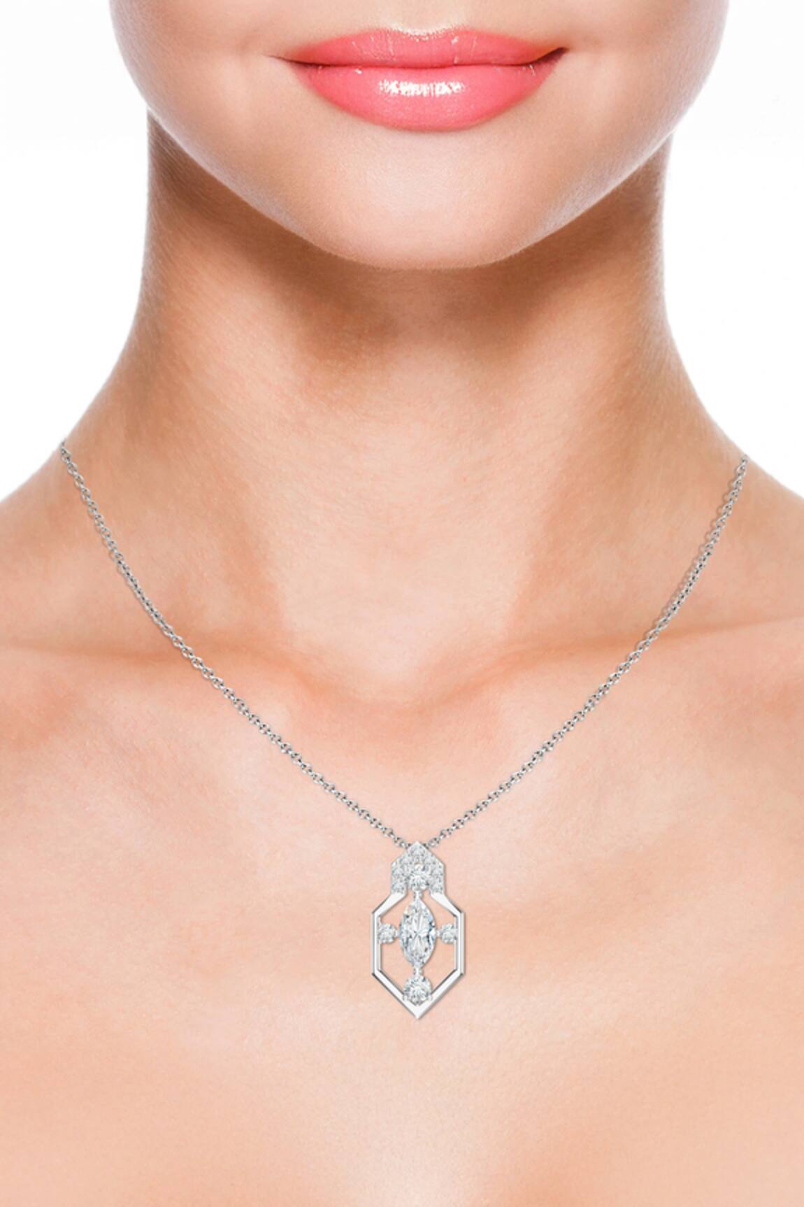 Kicky & Perky Contemporary Moissanite Pendant Necklace