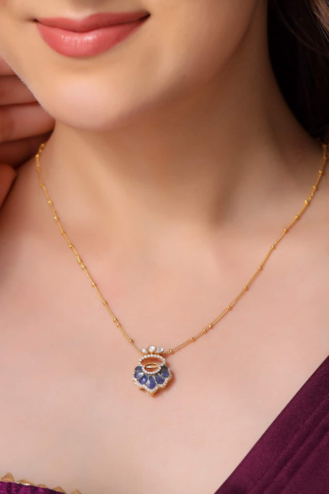 Kicky & Perky Designer Moissanite Pendant Necklace 