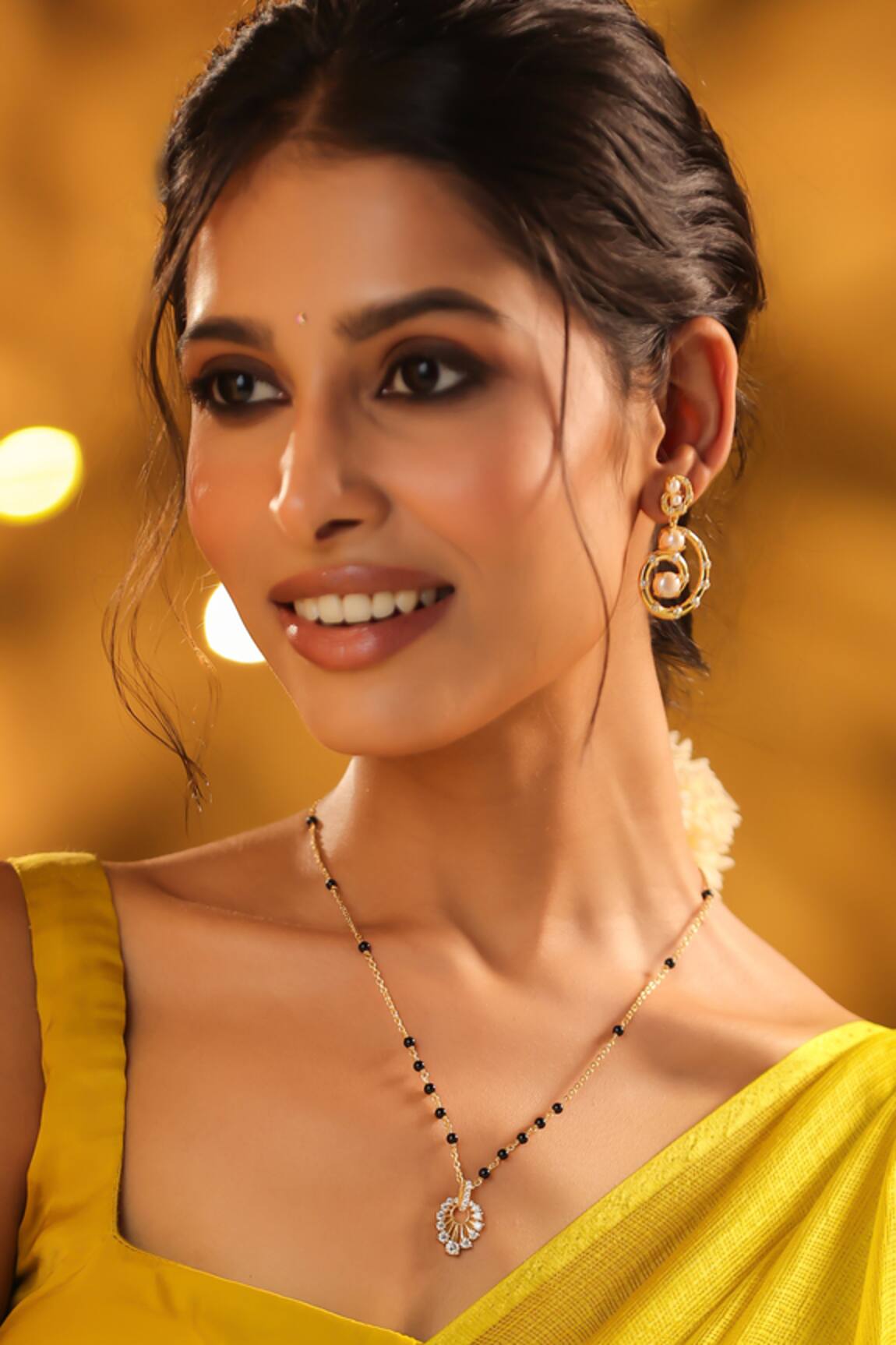 Kicky & Perky Gold Moissanite Pendant Necklace 