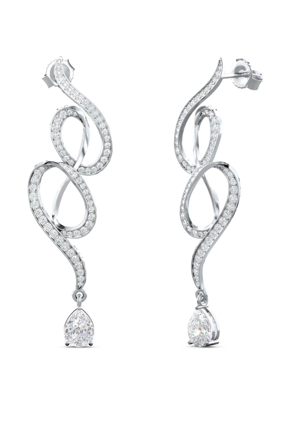 Kicky & Perky Contemporary Moissanite Dangle Earrings 