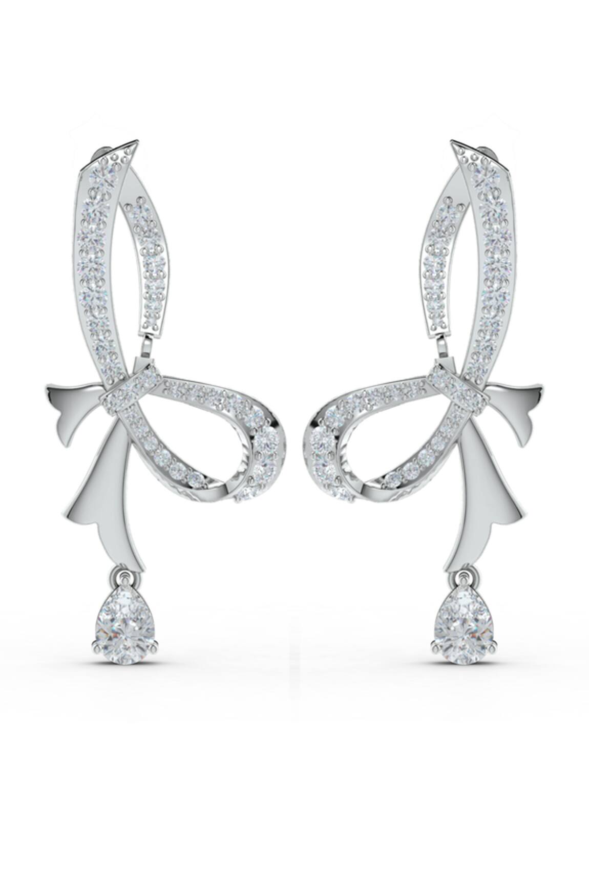 Kicky & Perky Designer Moissanite Silver Danglers 