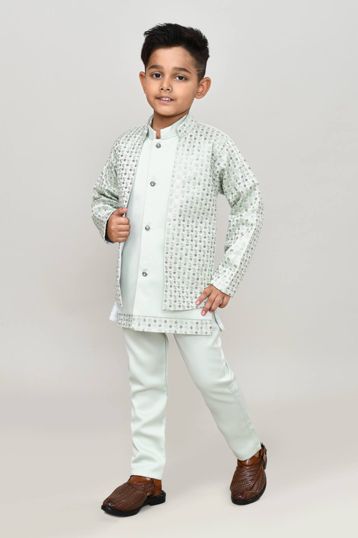 Arihant Rai Sinha Solid Waistcoat & Trouser Set With Embroidered Blazer 