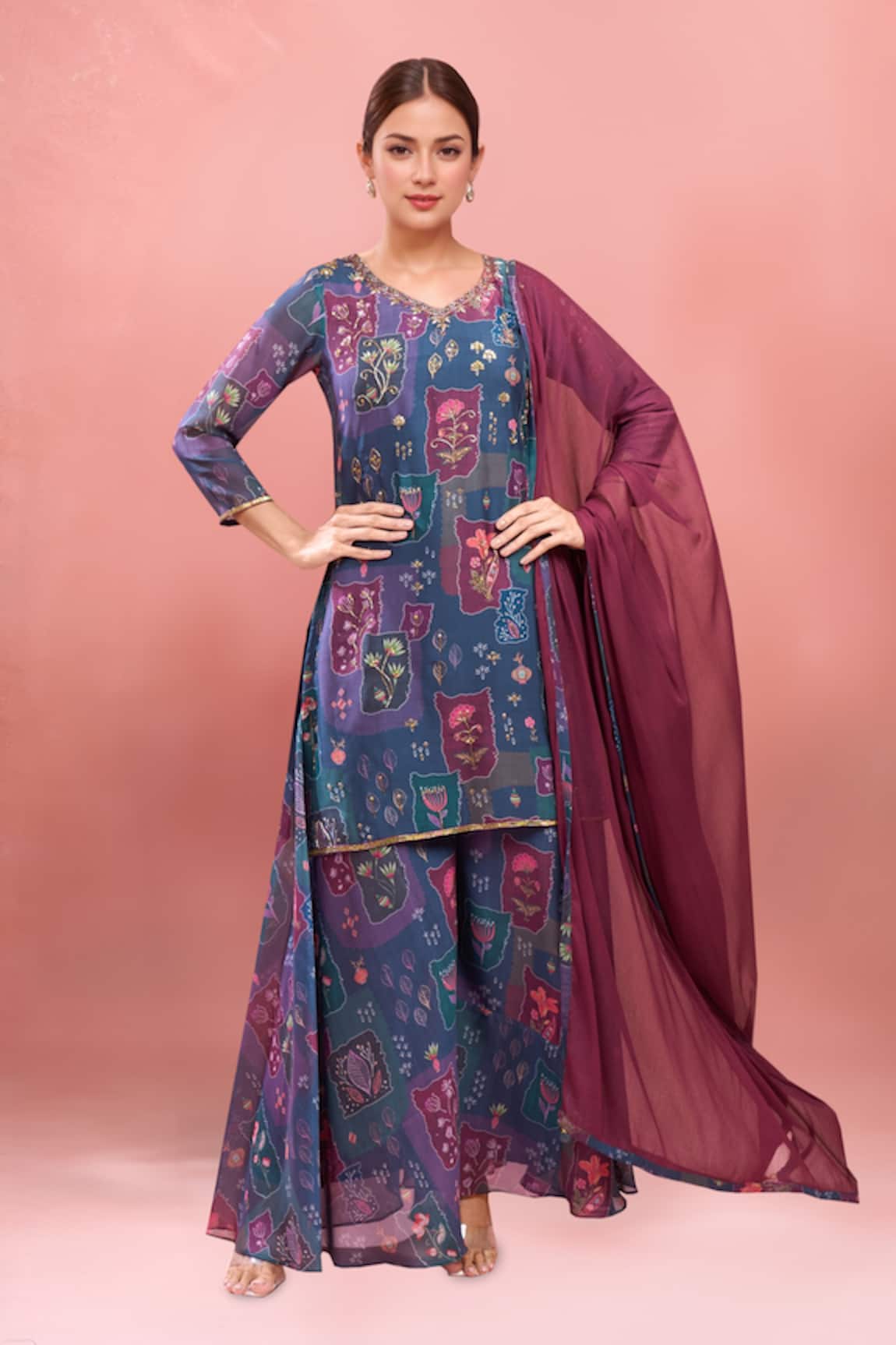 Samyukta Singhania Multi Color Digital Printed Kurta Set 