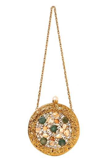 Nazaakat By Samara Singh Designer Hand-Embellished Round Clutch 