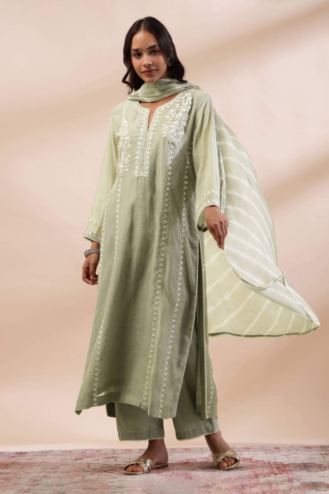Kyra By Bhavna Chanderi Silk Kurta Set