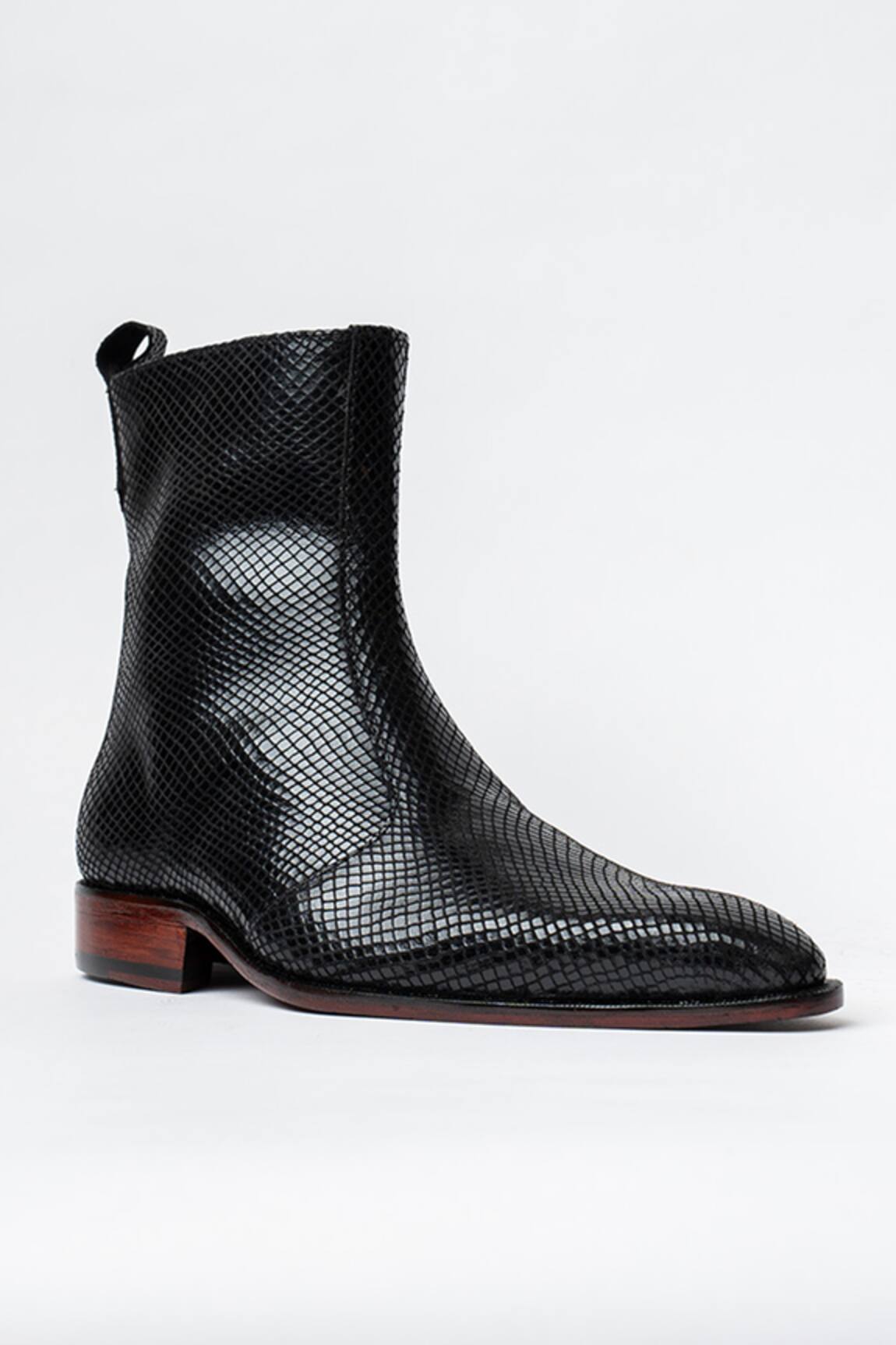 Kavith Python Print Cowboy Ankle Boots