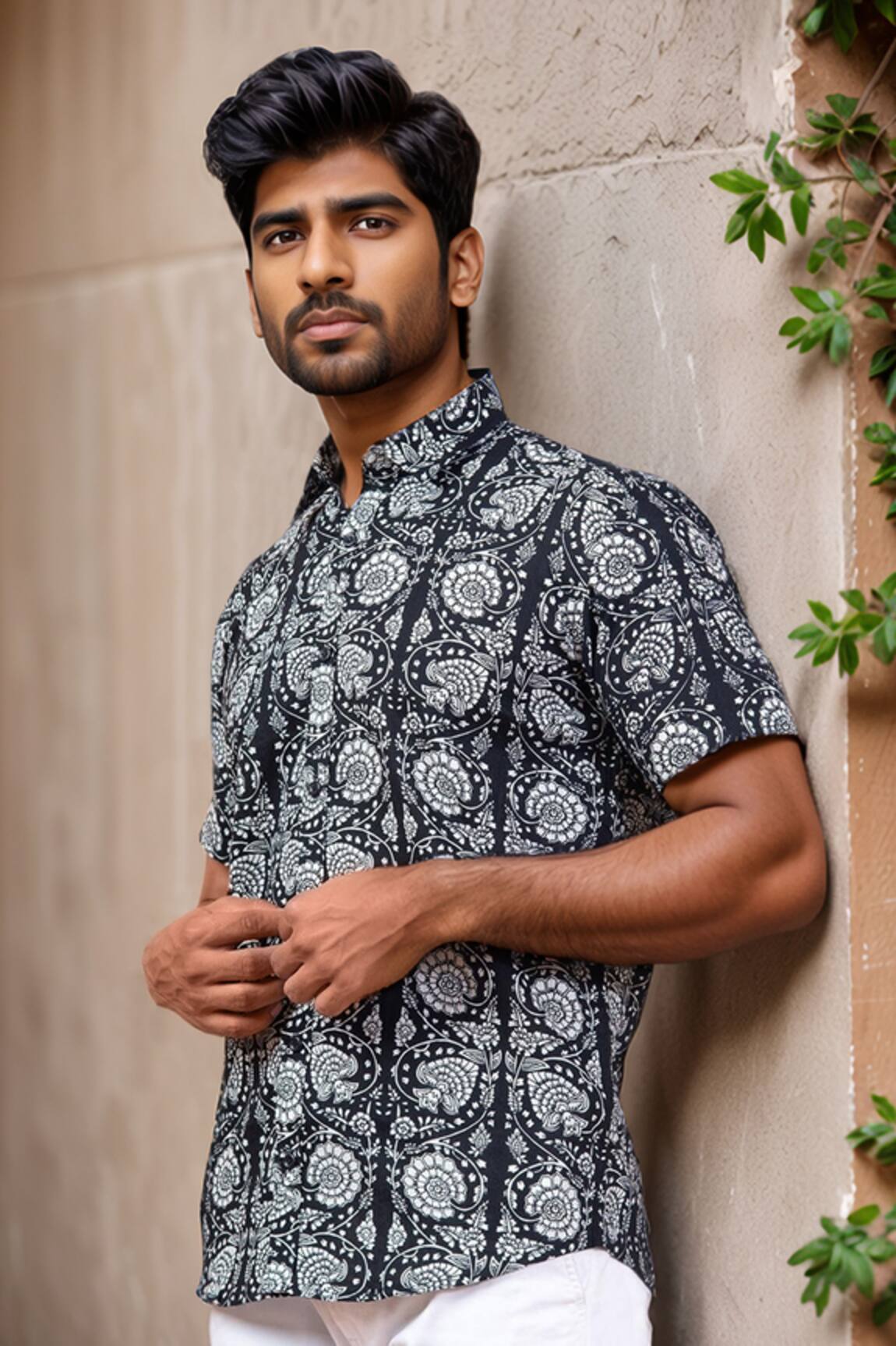 Arihant Rai Sinha Floret Printed Pure Cotton Shirt 