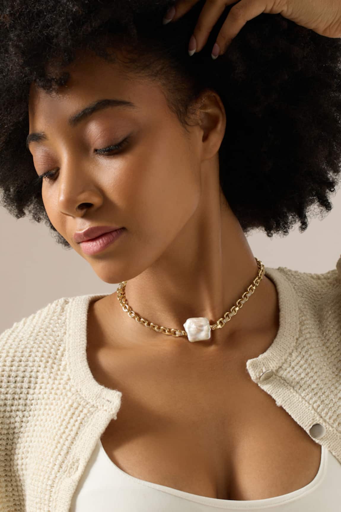 Joules By Radhika Aseneth Baroque Pearl Necklace