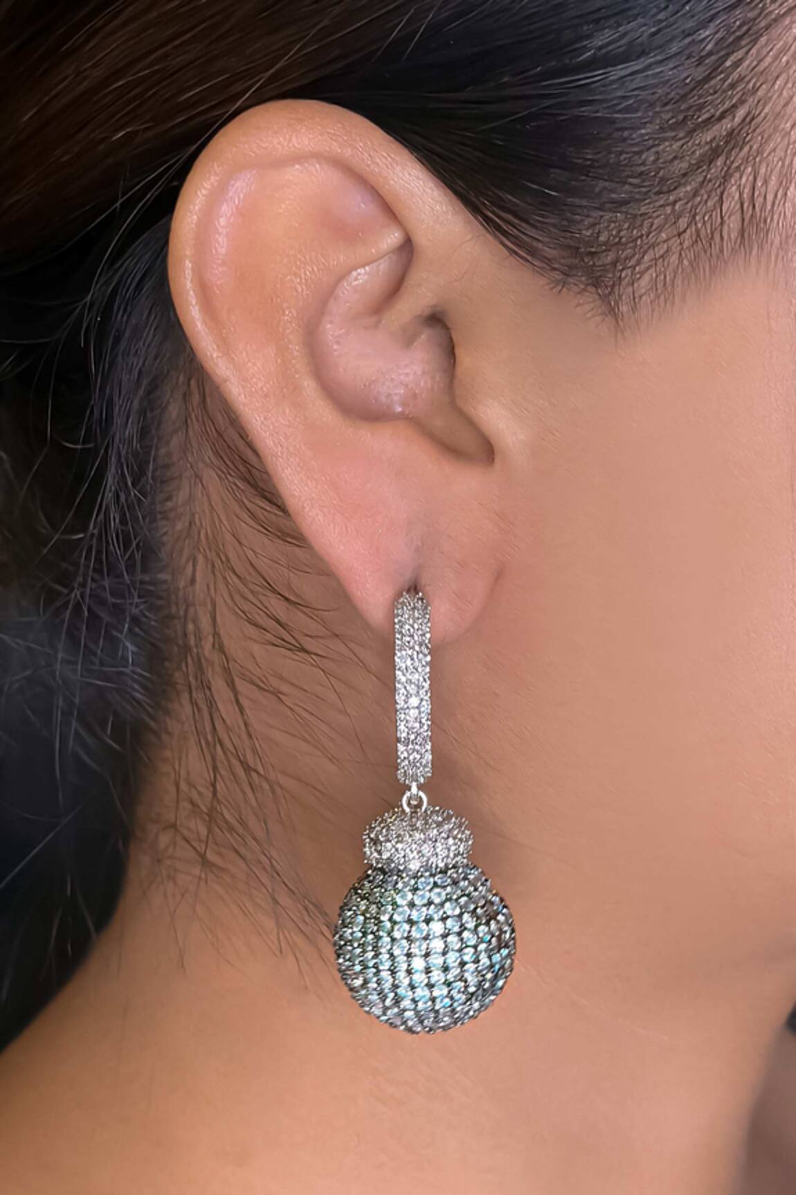 kavipushp Minimalist Black Hanging Earrings 