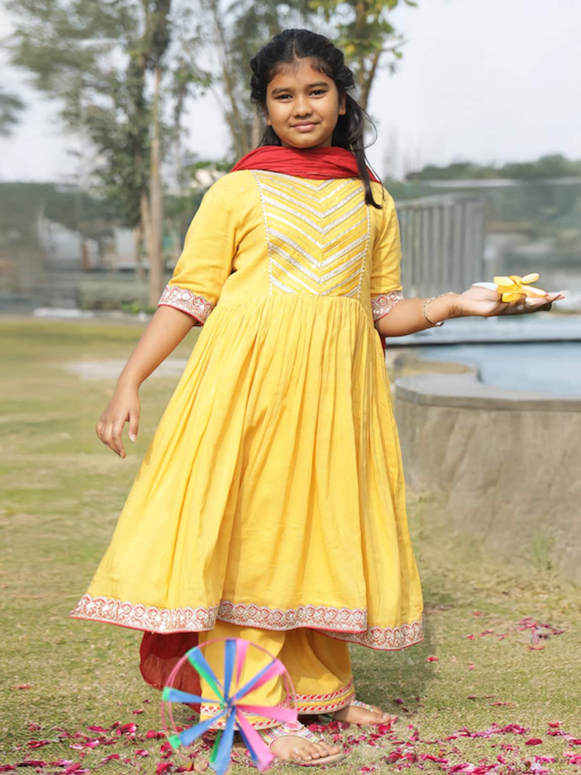 Taber Tikri Designer Yellow Kurta Set 