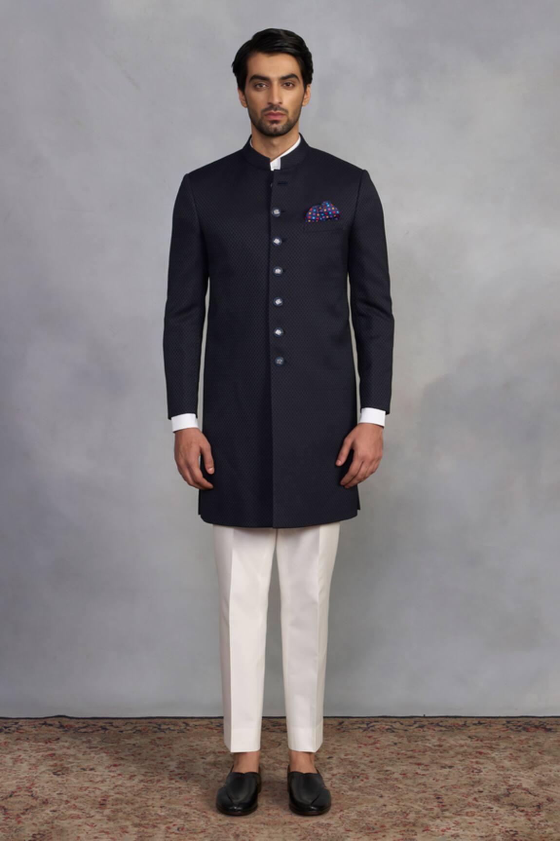 Gargee Designers Mehmaan Blue Indowestern Set