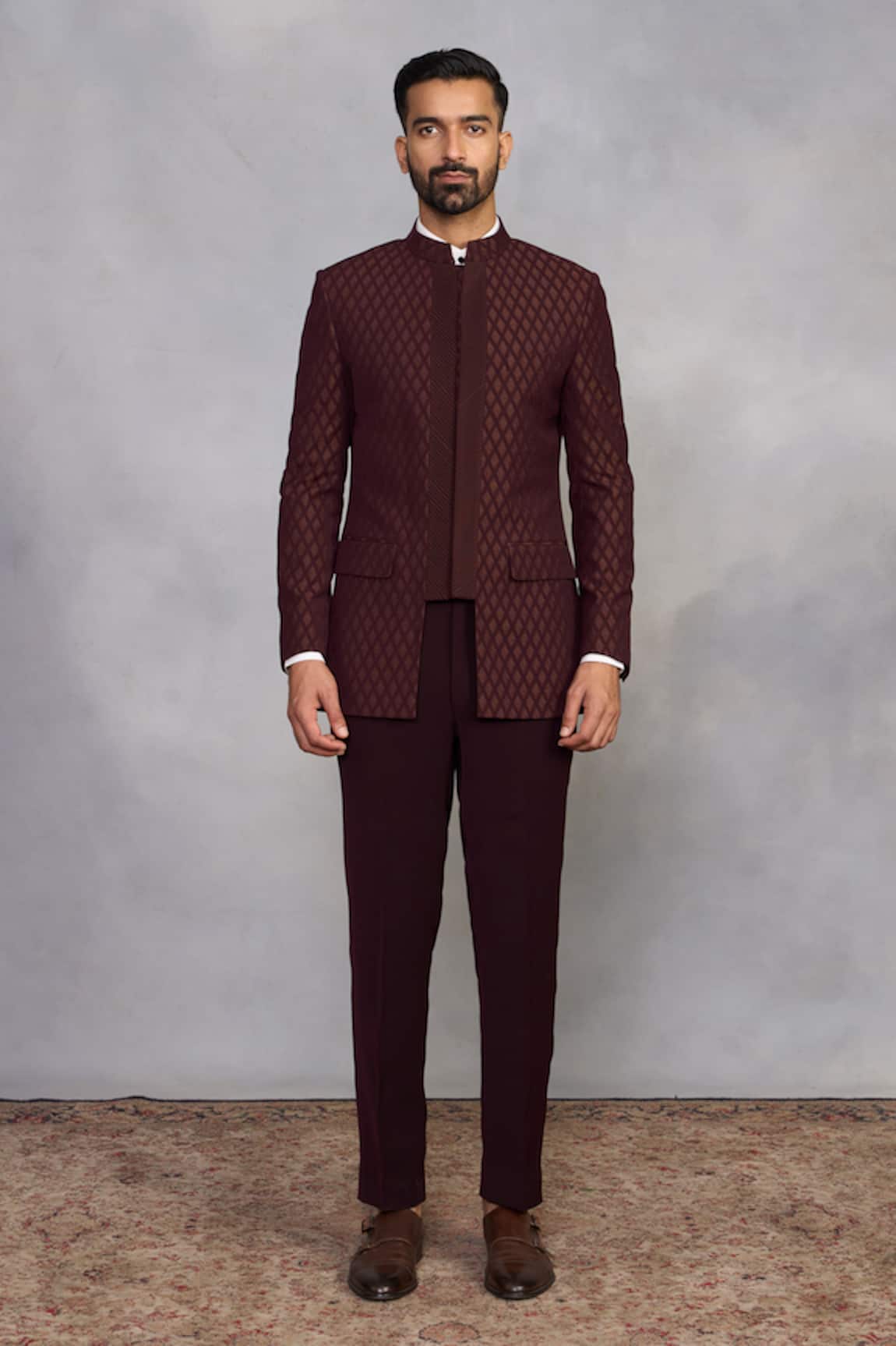 Gargee Designers Wine Rasiya Jodhpuri Set