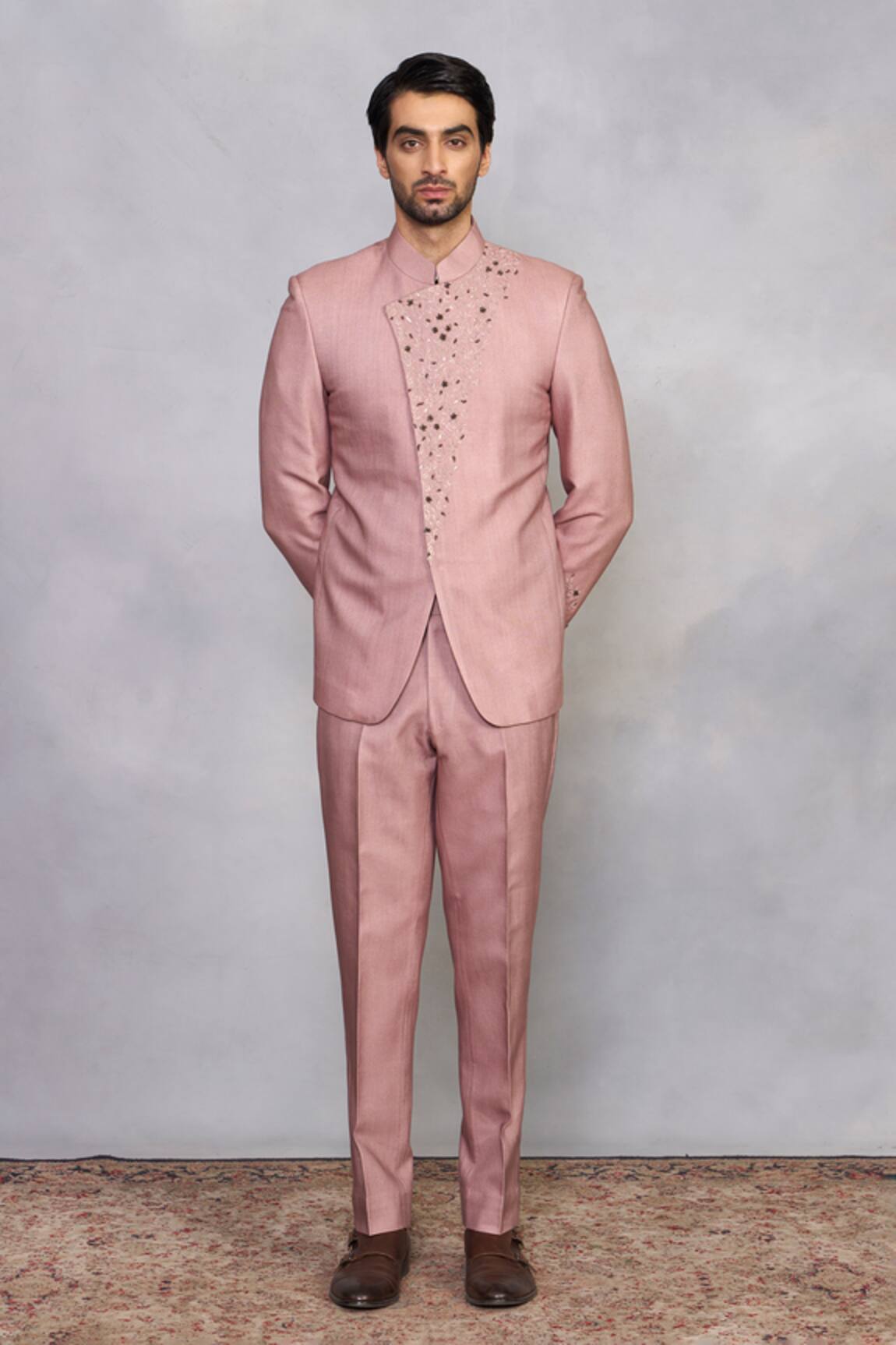 Gargee Designers Gulzar Dusty Rose Jodhpuri Set 
