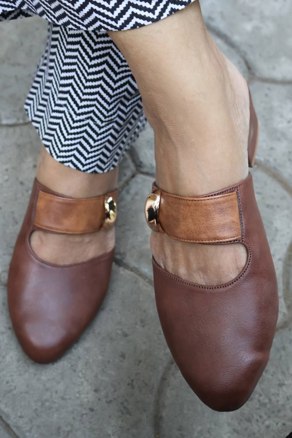 Shradha Hedau Footwear Couture Brown Textured Designer Flats 