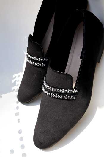 Shradha Hedau Footwear Couture Embellished Velvet Suede Flats 