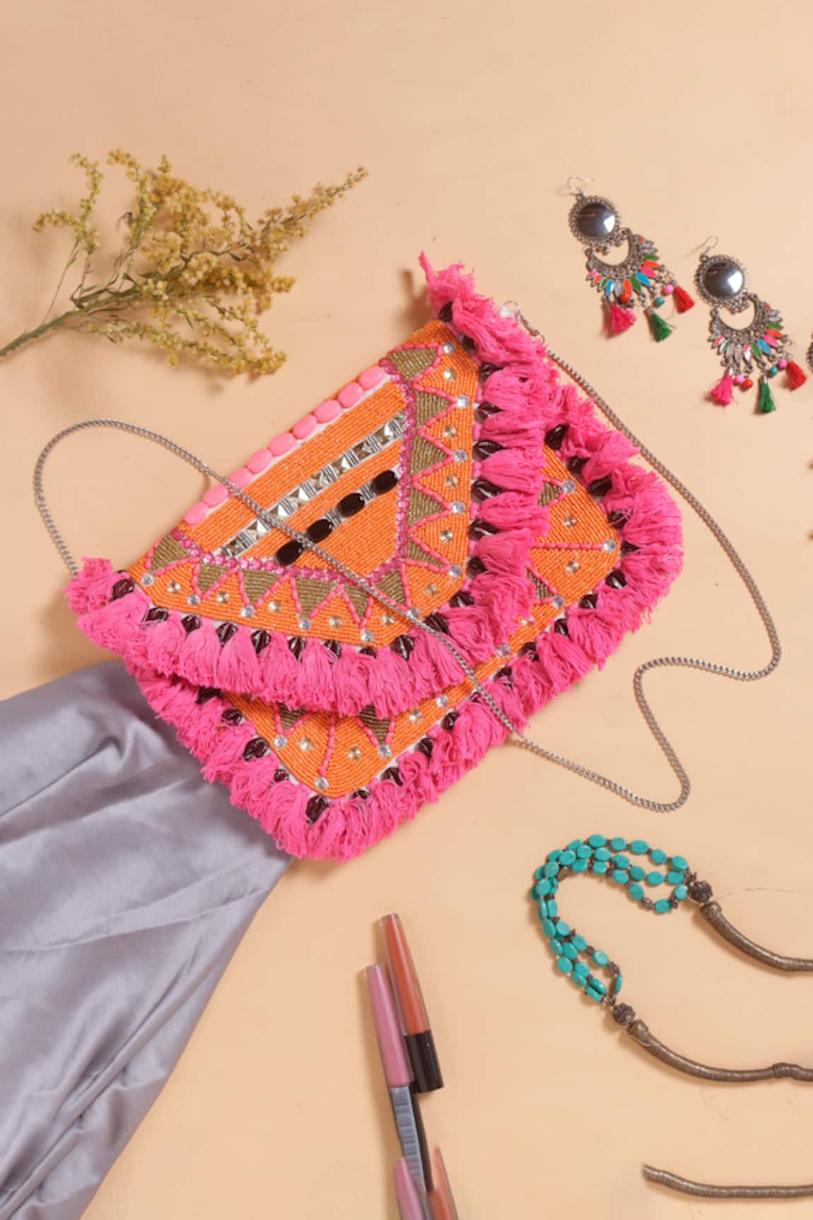 Samyukta Singhania Designer Embroidered Handbag with Sling 