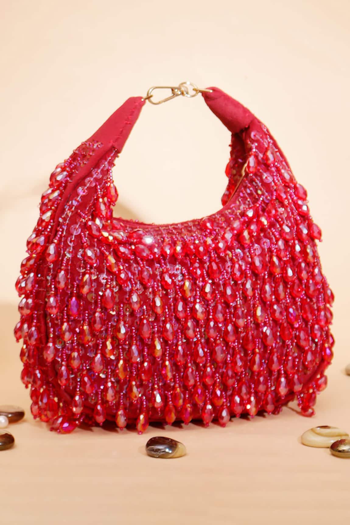 Samyukta Singhania Designer Red Silk Handbag 