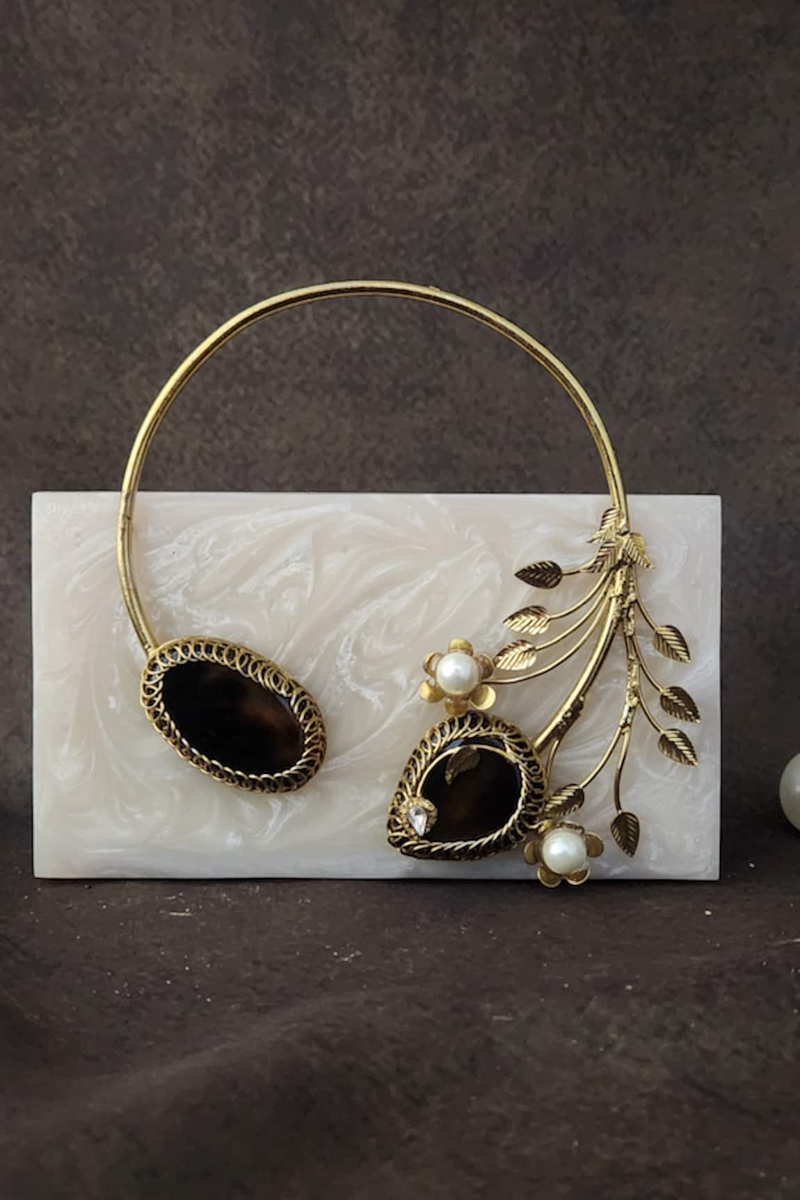 Adwita Bags & Jewels Bloomingdale Floral Carved Clutch Bag