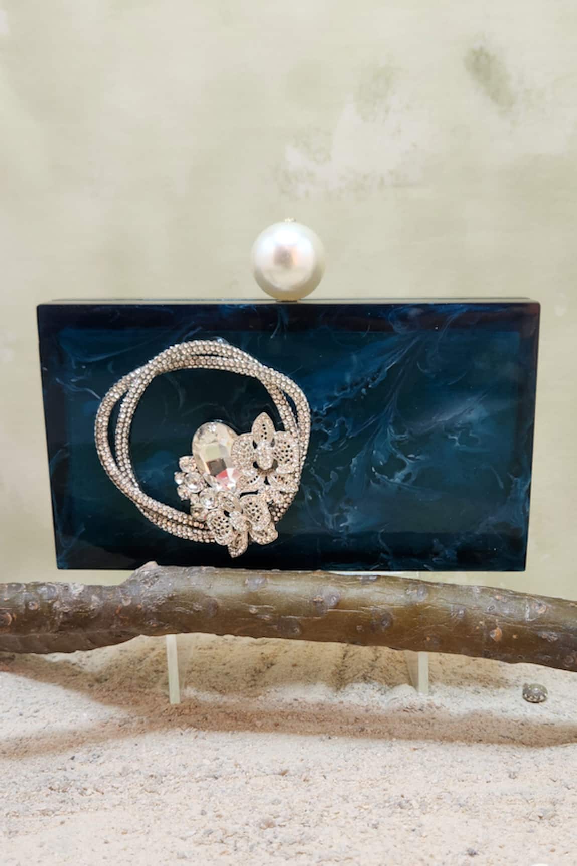 Adwita Bags & Jewels Crystal Saga Embellished Clutch Bag