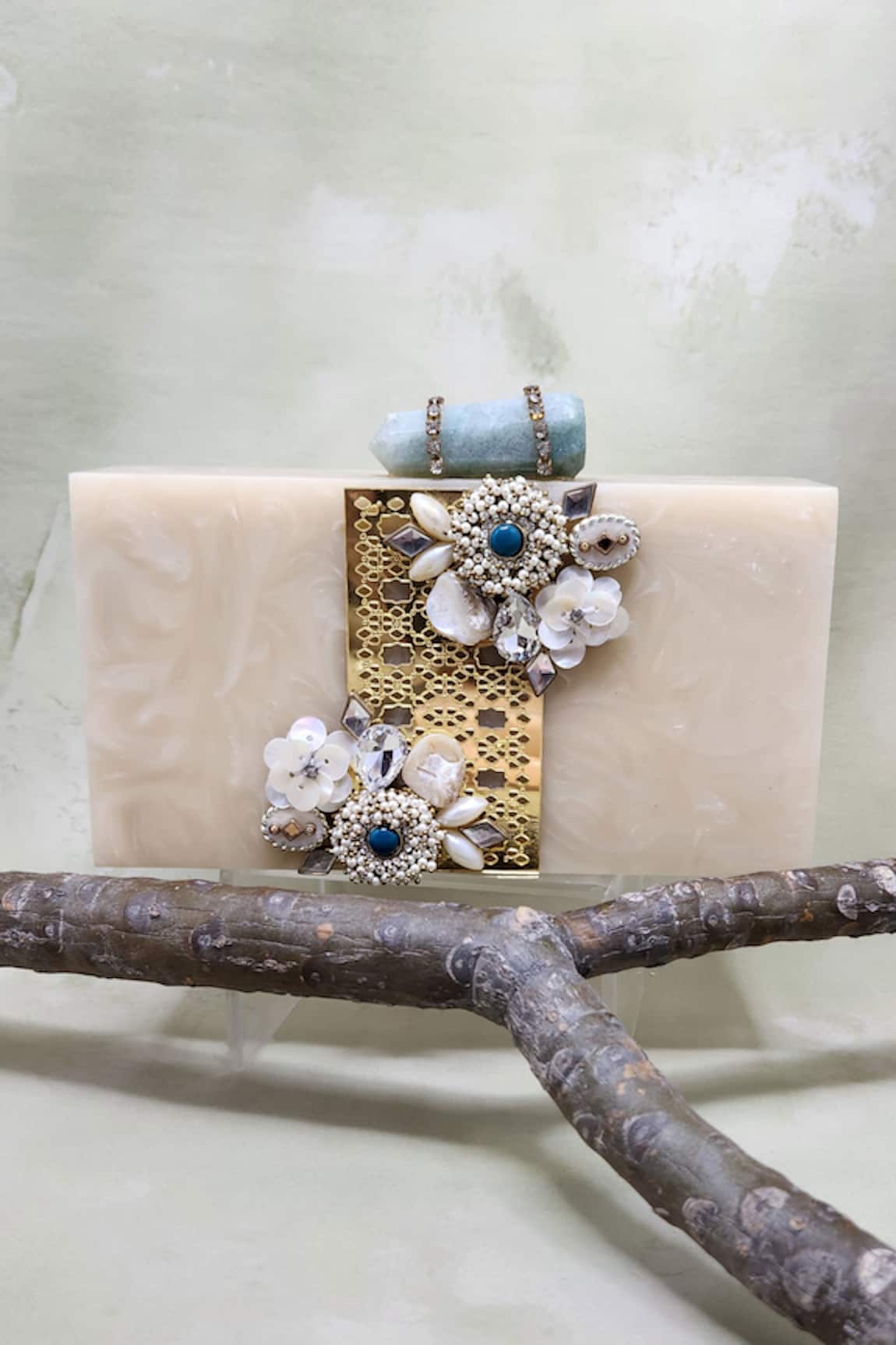 Adwita Bags & Jewels Moraccan Bloom Embellished Clutch