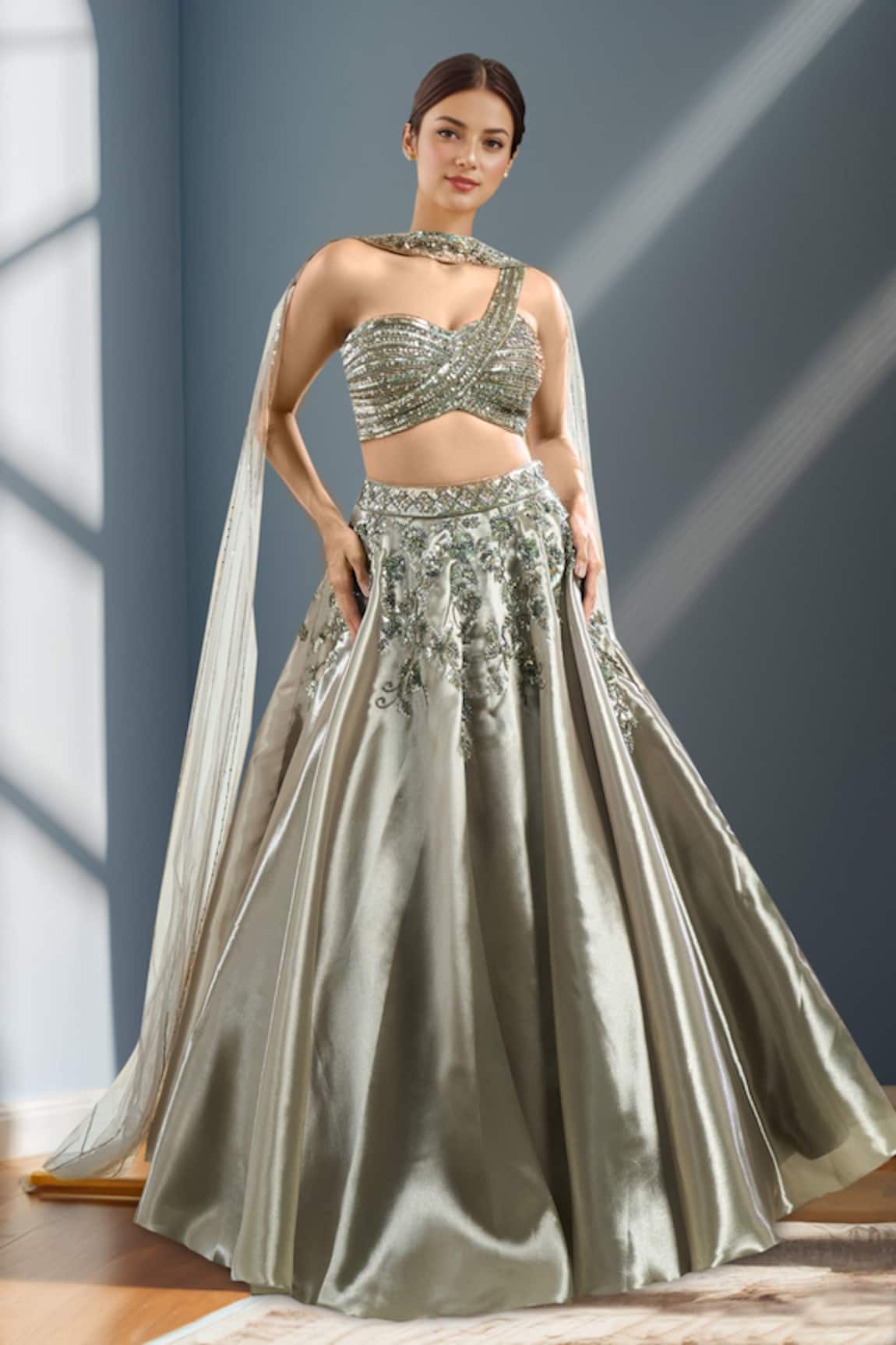 Samyukta Singhania Sequin Placement Embroidered Lehenga Set 