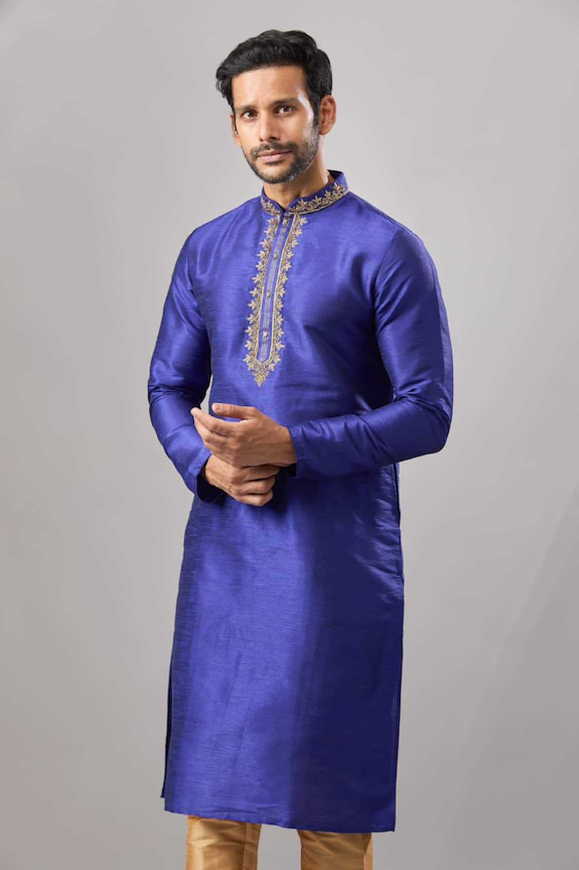 Arihant Rai Sinha Blue Banarasi Art Silk Kurta 