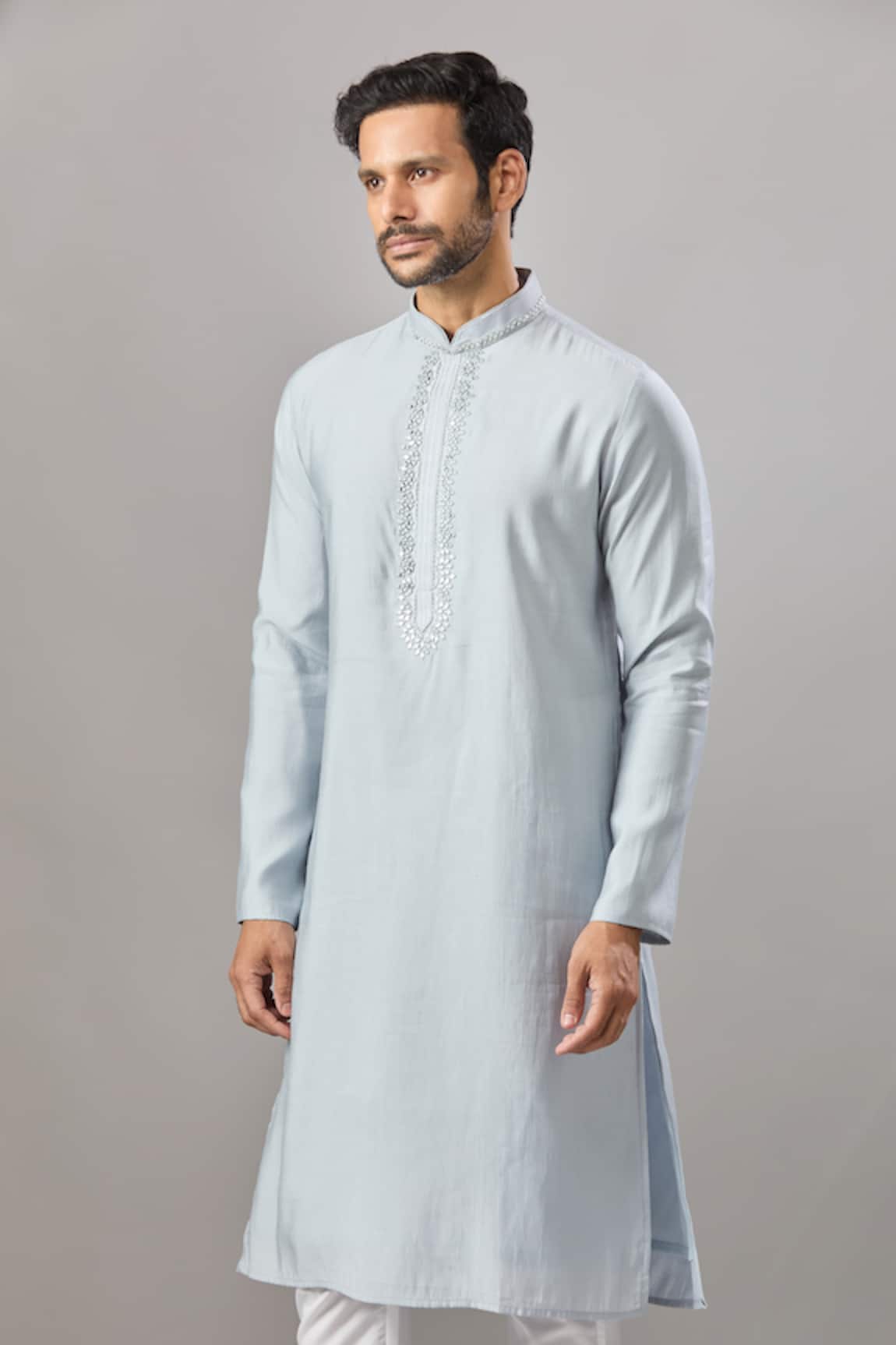 Arihant Rai Sinha Sky Blue Self Design Kurta 