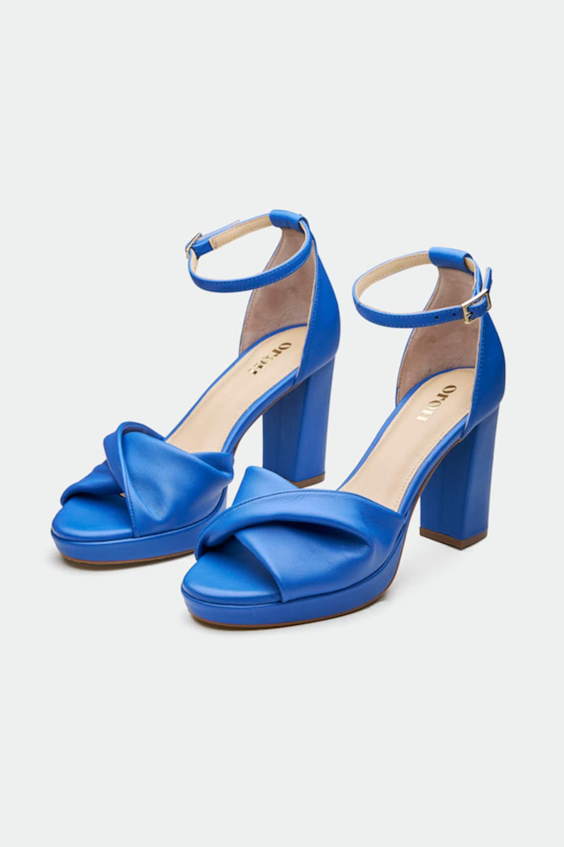 Oroh Luton Blue Genuine Leather Heels