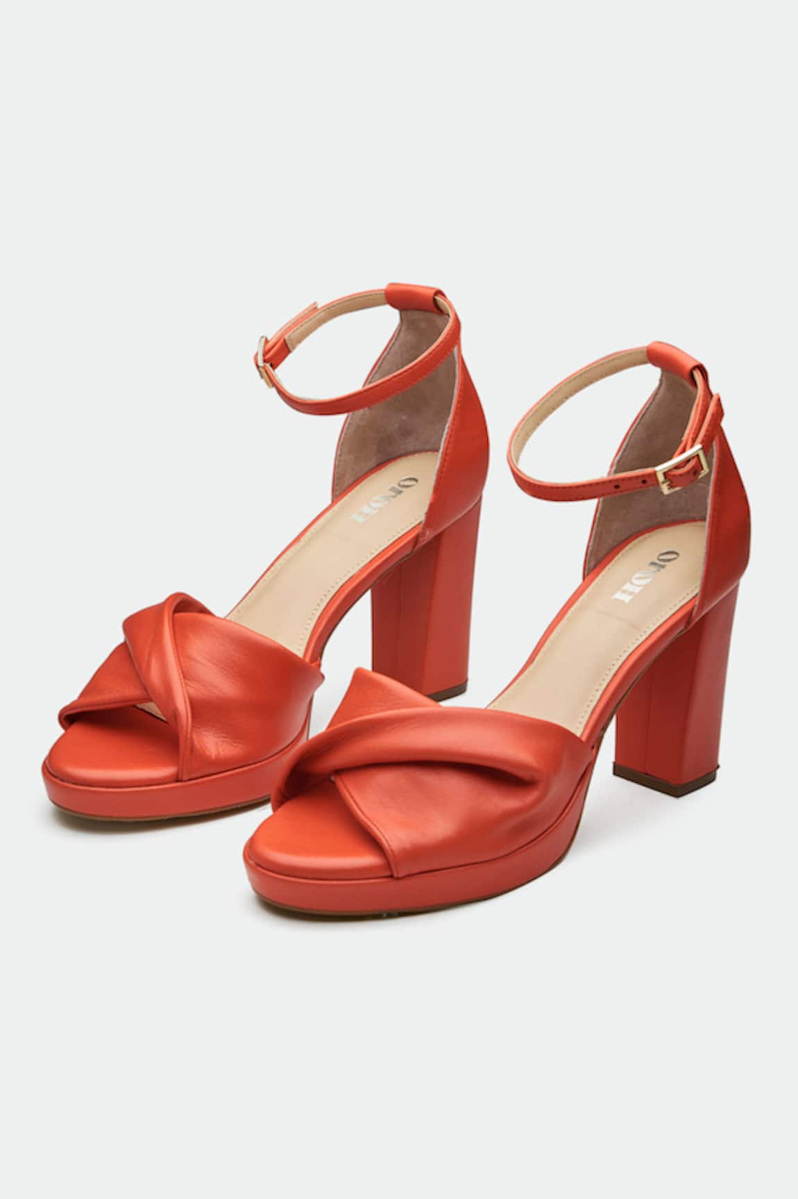 Oroh Luton Orange Genuine Leather Heels