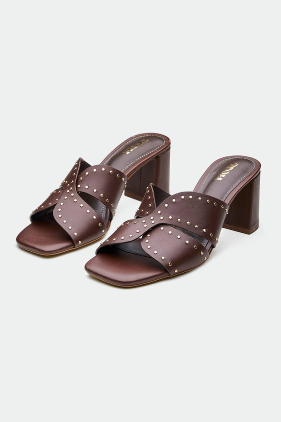 Oroh Brown Studded Heels 