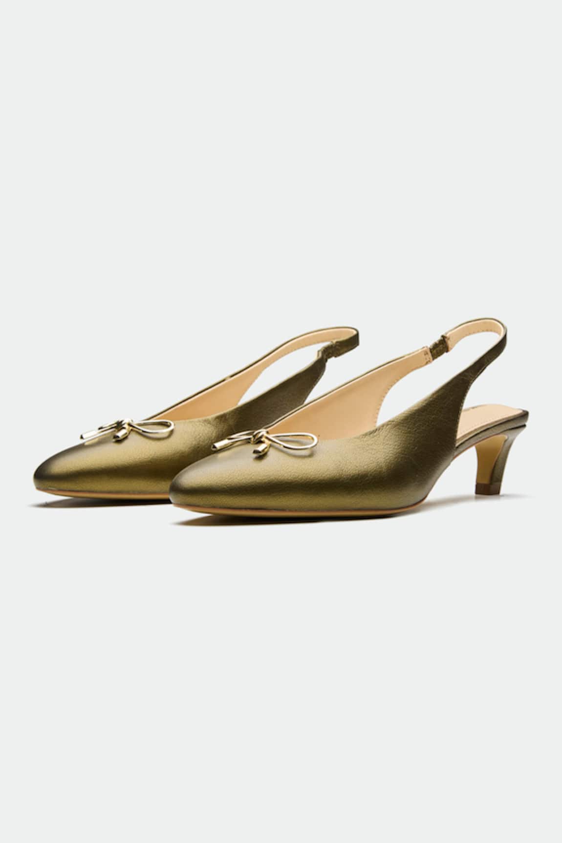 OROH Designer Green Slingback Heels 