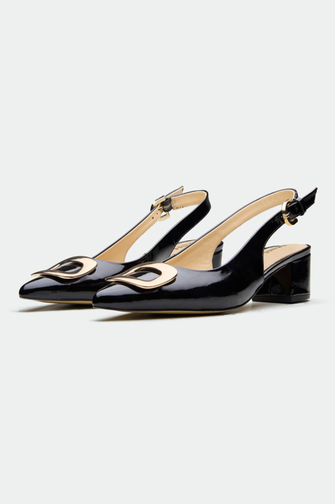 OROH Derry Black Slingback Heels 