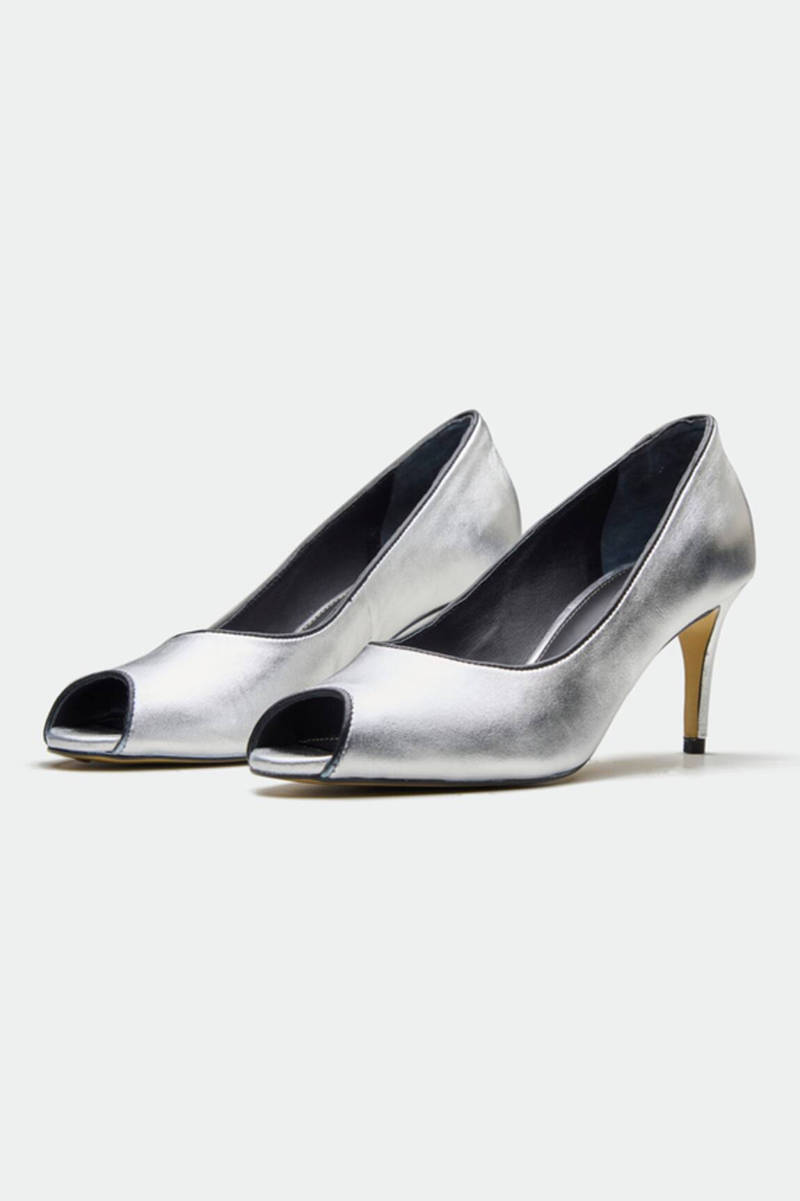 OROH Silver Open Toe Heels 