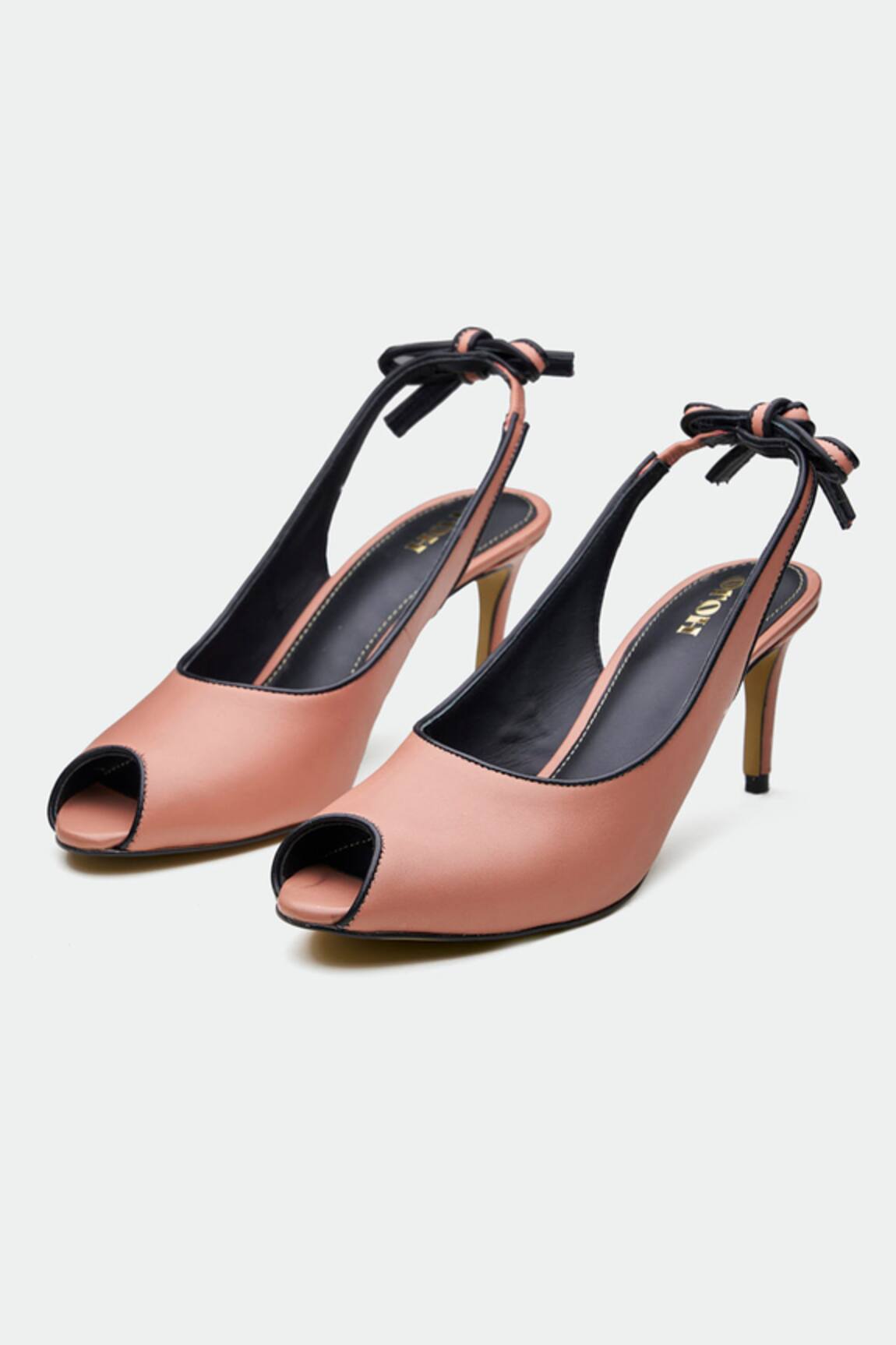 OROH Pink Burnley Heels with Bow Detail 