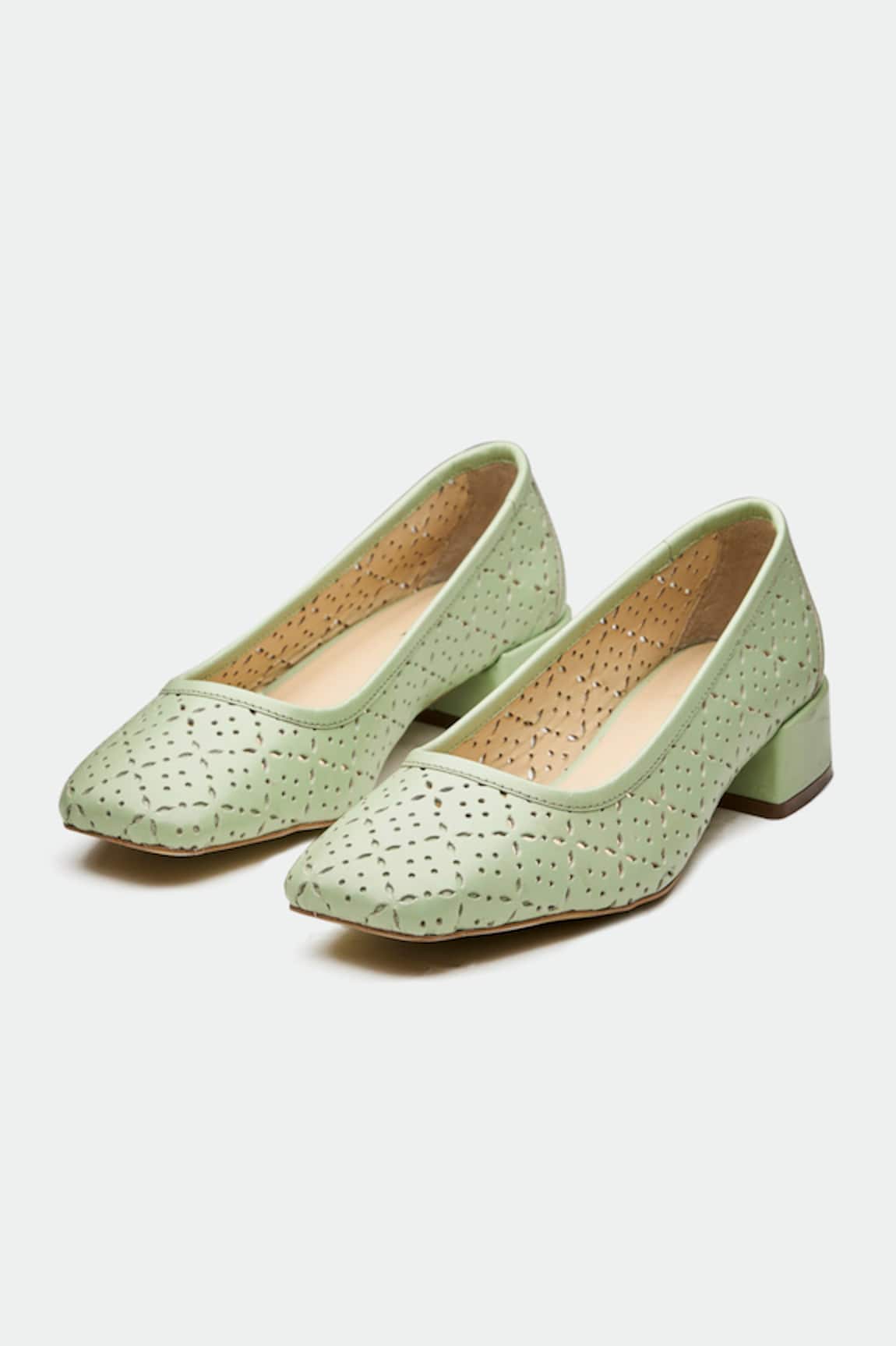 OROH London Green Genuine Leather Heels 