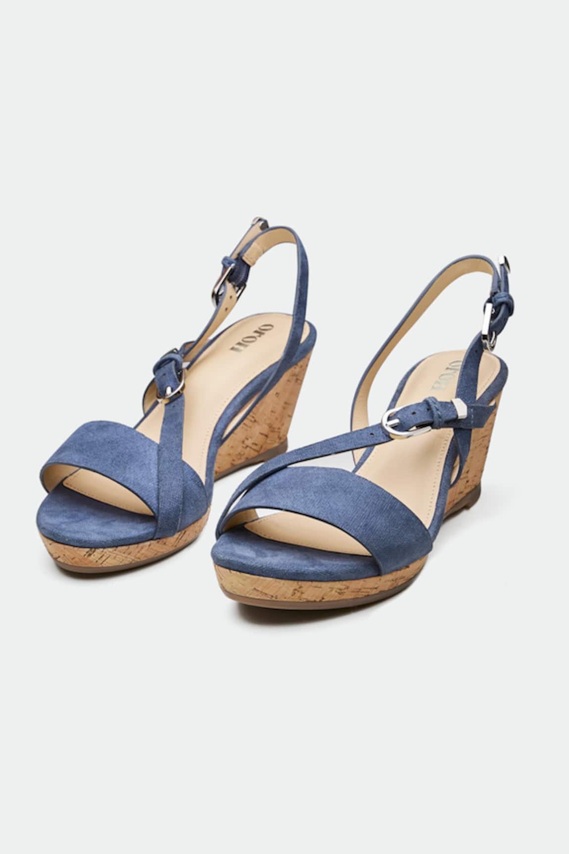 OROH Dundee Blue Genuine Leather Wedges 