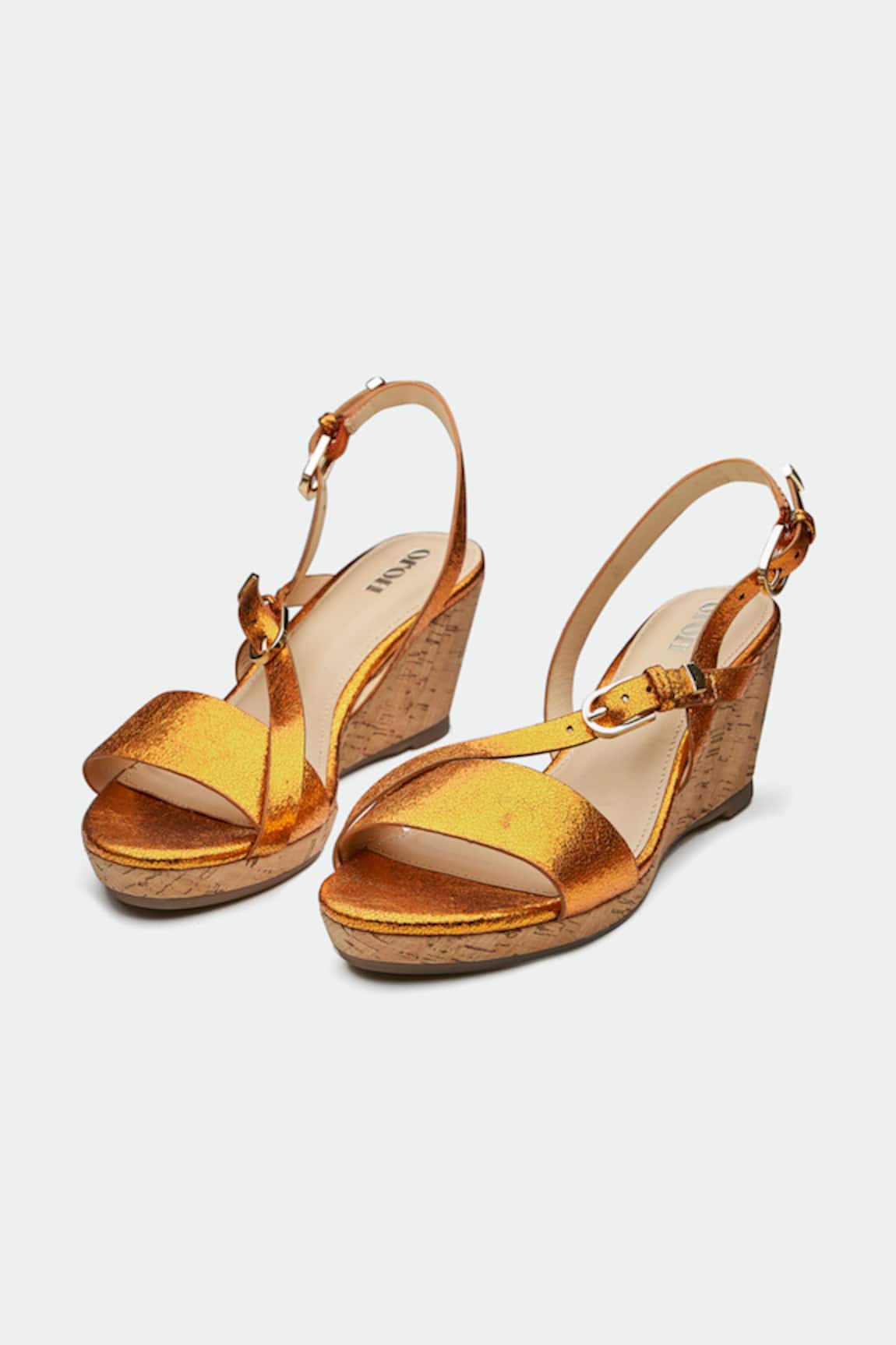 OROH Dundee Orange Wedge Sandals 
