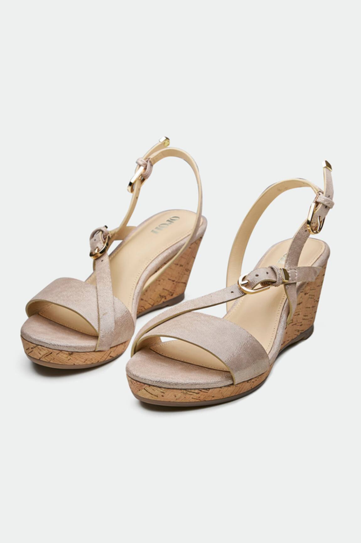 OROH Gold Dundee Wedge Sandals 