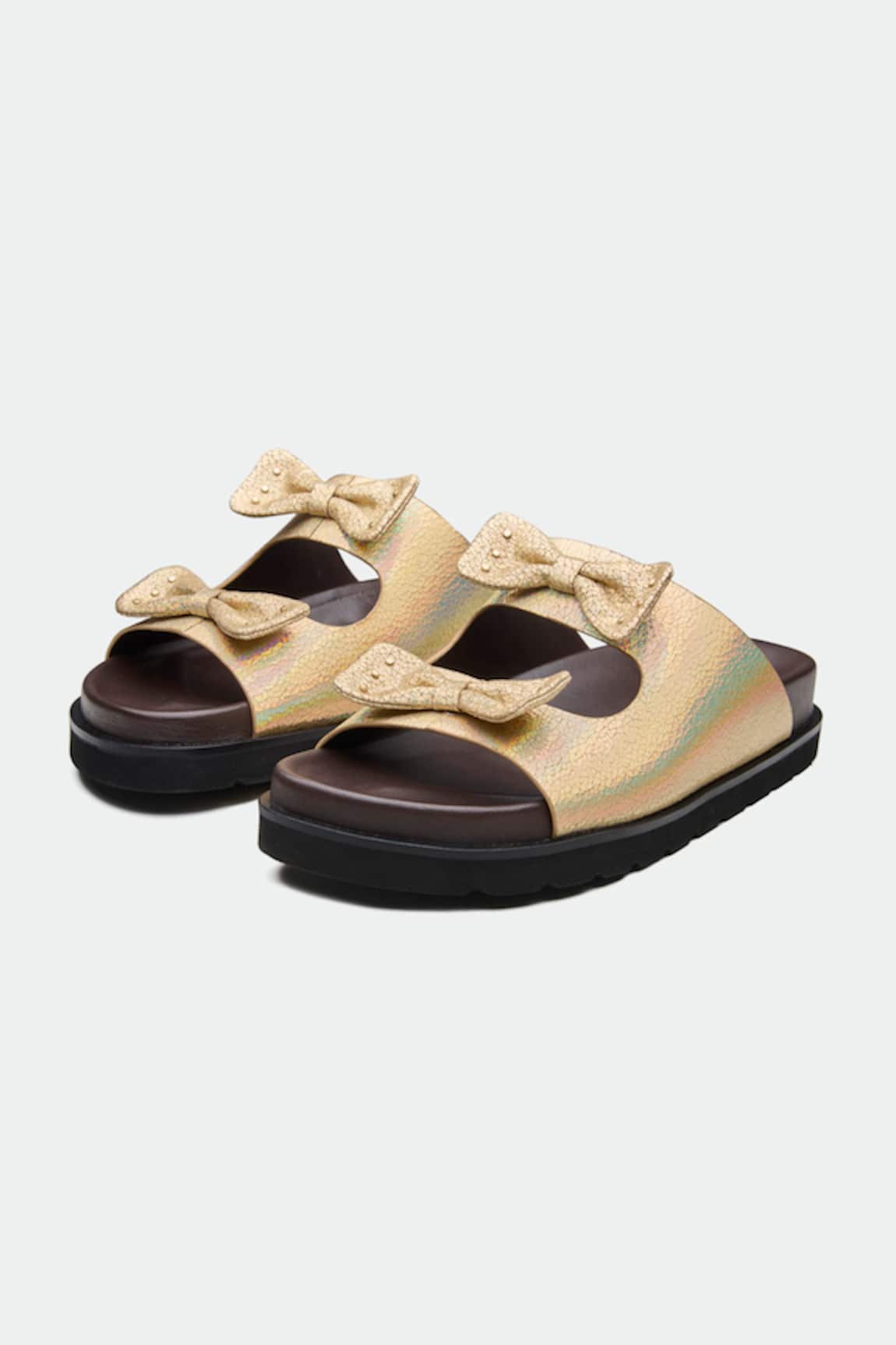 OROH Gold Designer Bow Flats 