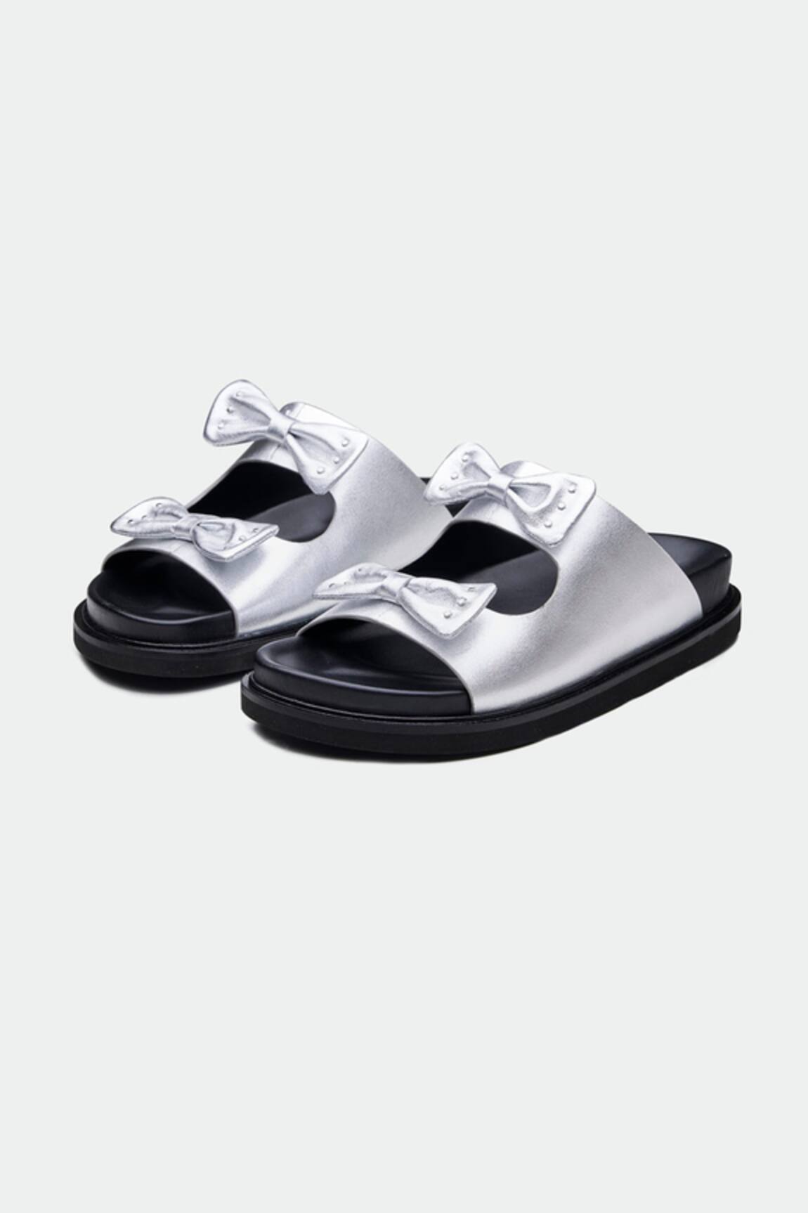 OROH Silver Designer Bow Flats 