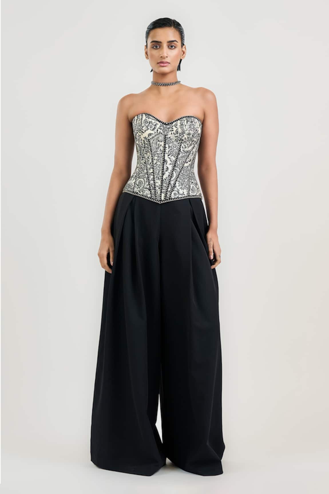 OTT Embroidered Jamawar Corset 
