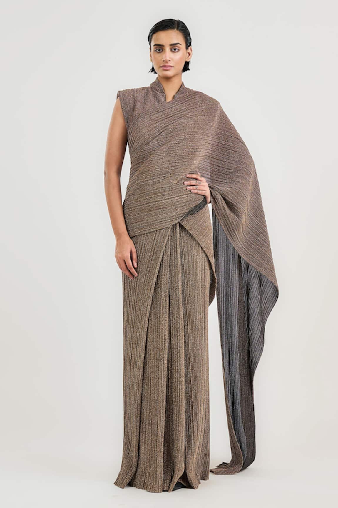 Ott Crinkle Pre-Draped Saree 