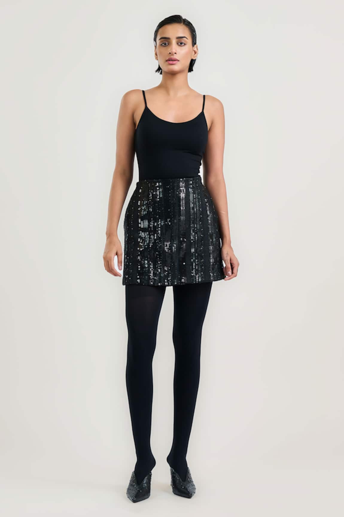 OTT Sequinned Party Mini Skirt 