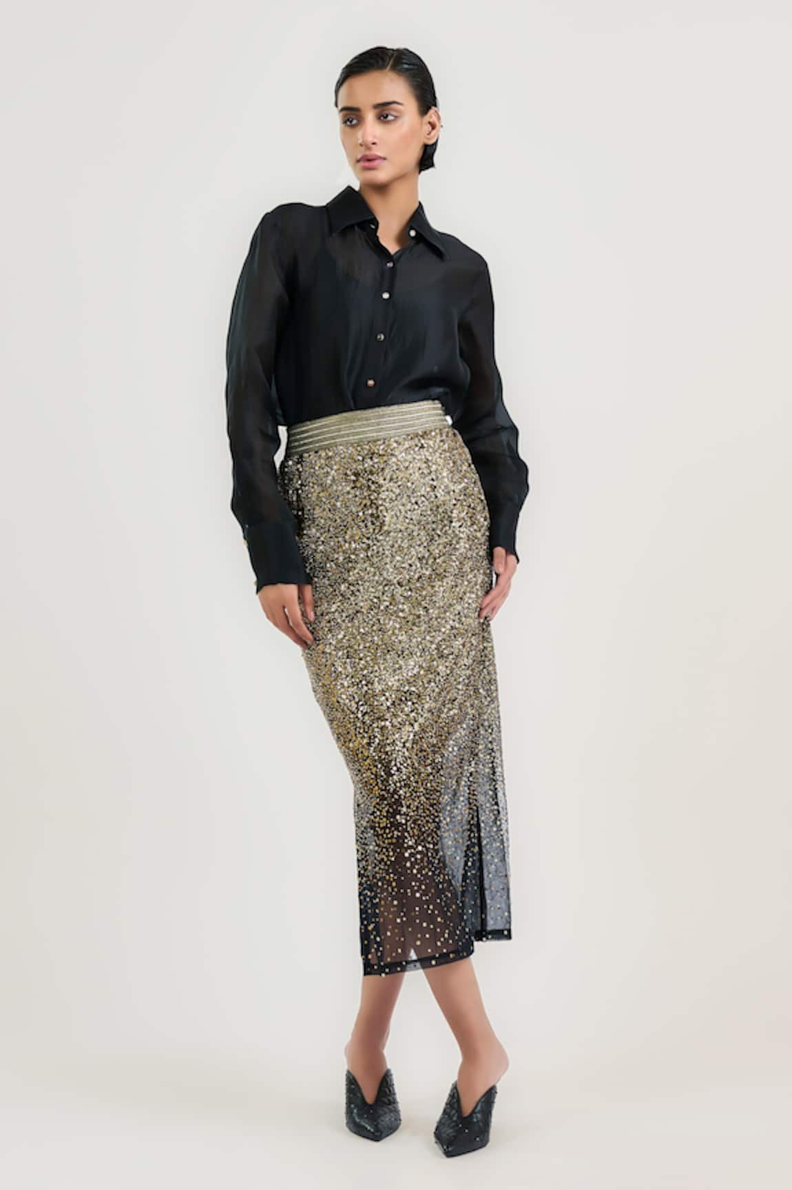 OTT Sequinned Midi Skirt 