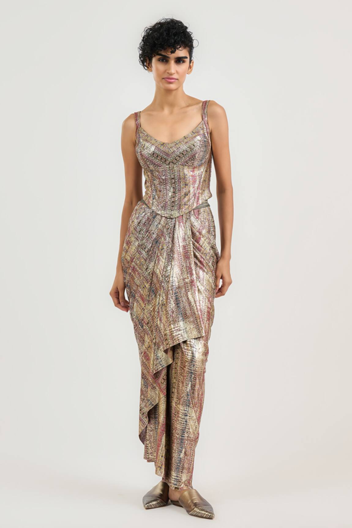 Ott Jewel Print Long Skirt 