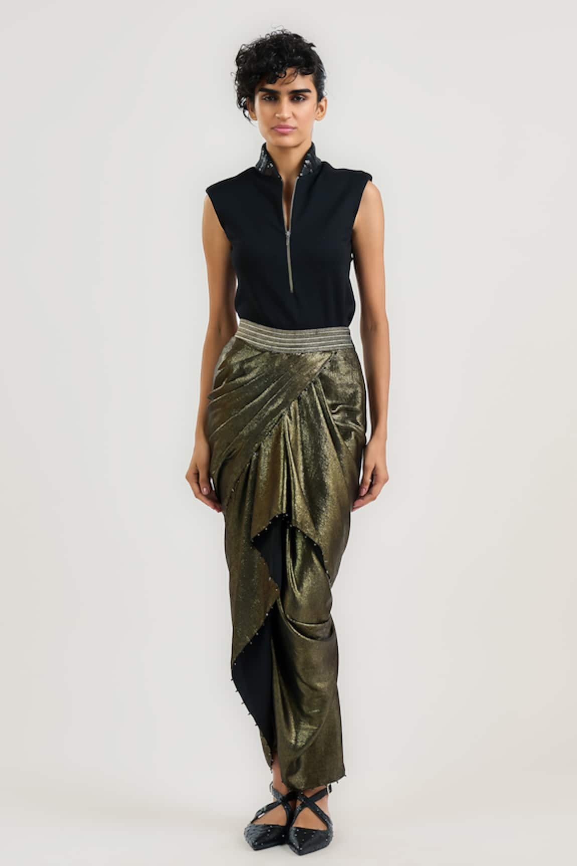 OTT Asymmetric Draped Skirt 
