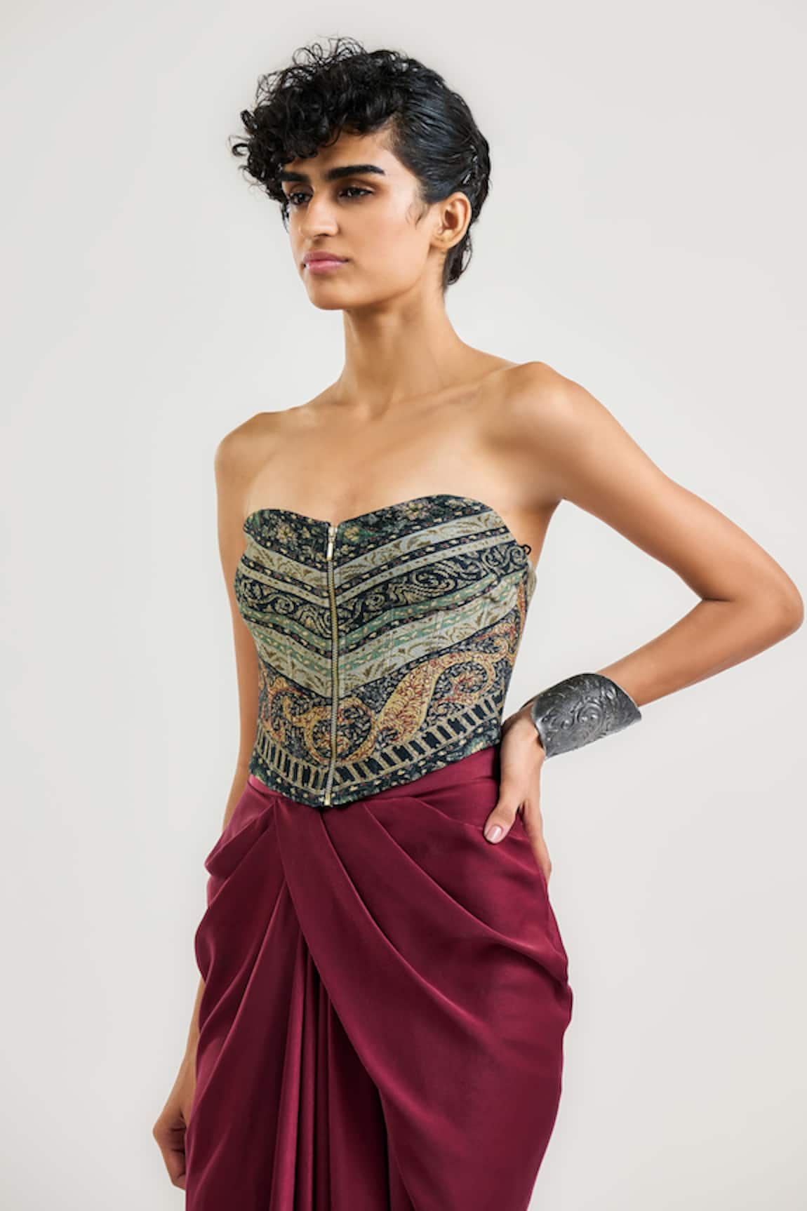 Ott Jamawar Print Corset 