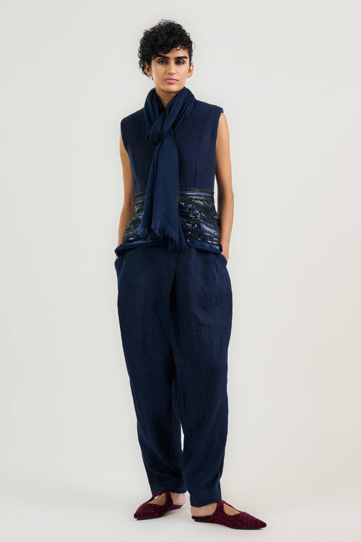 OTT Navy Blue Tailored Salwar Pants 